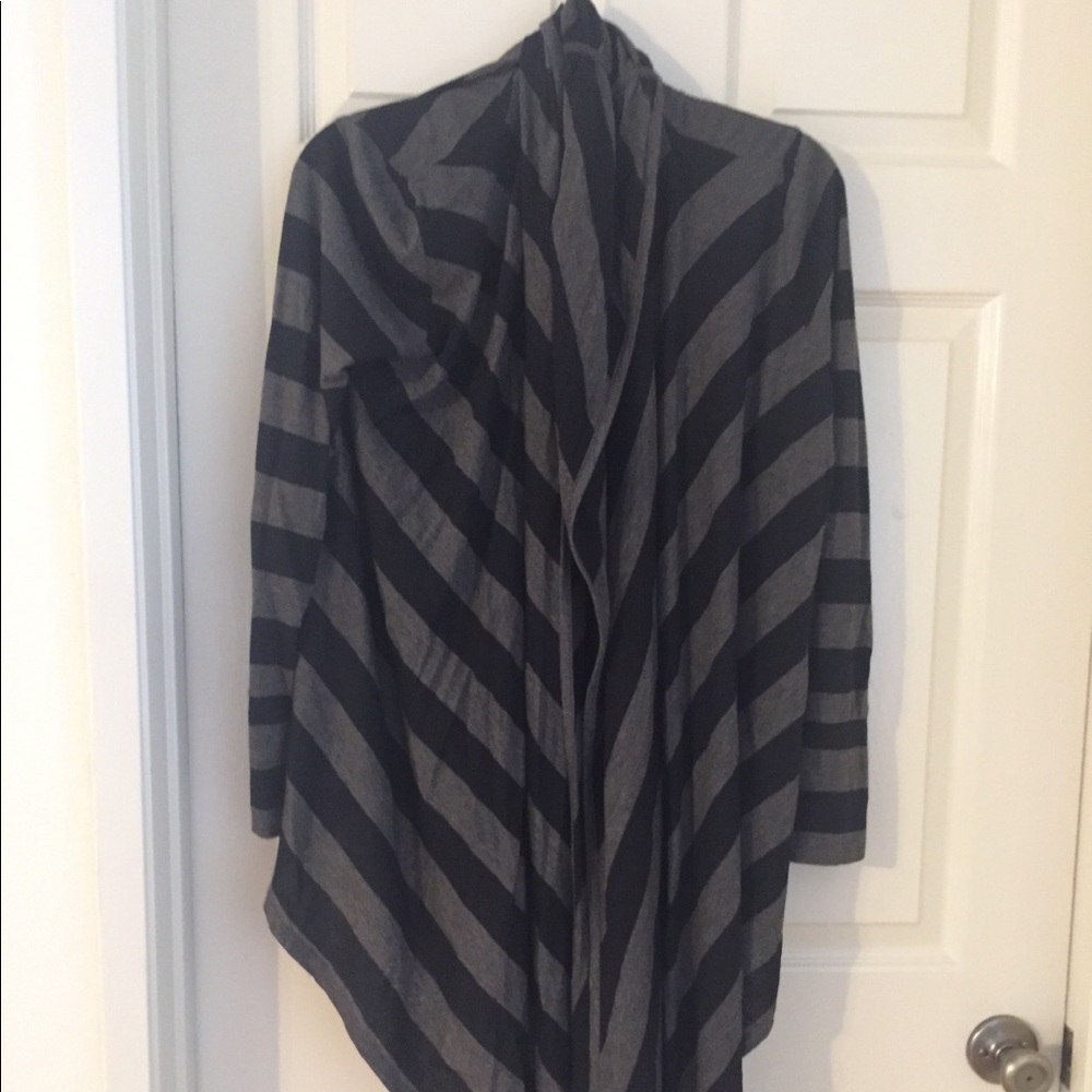 Striped wrap cardigan